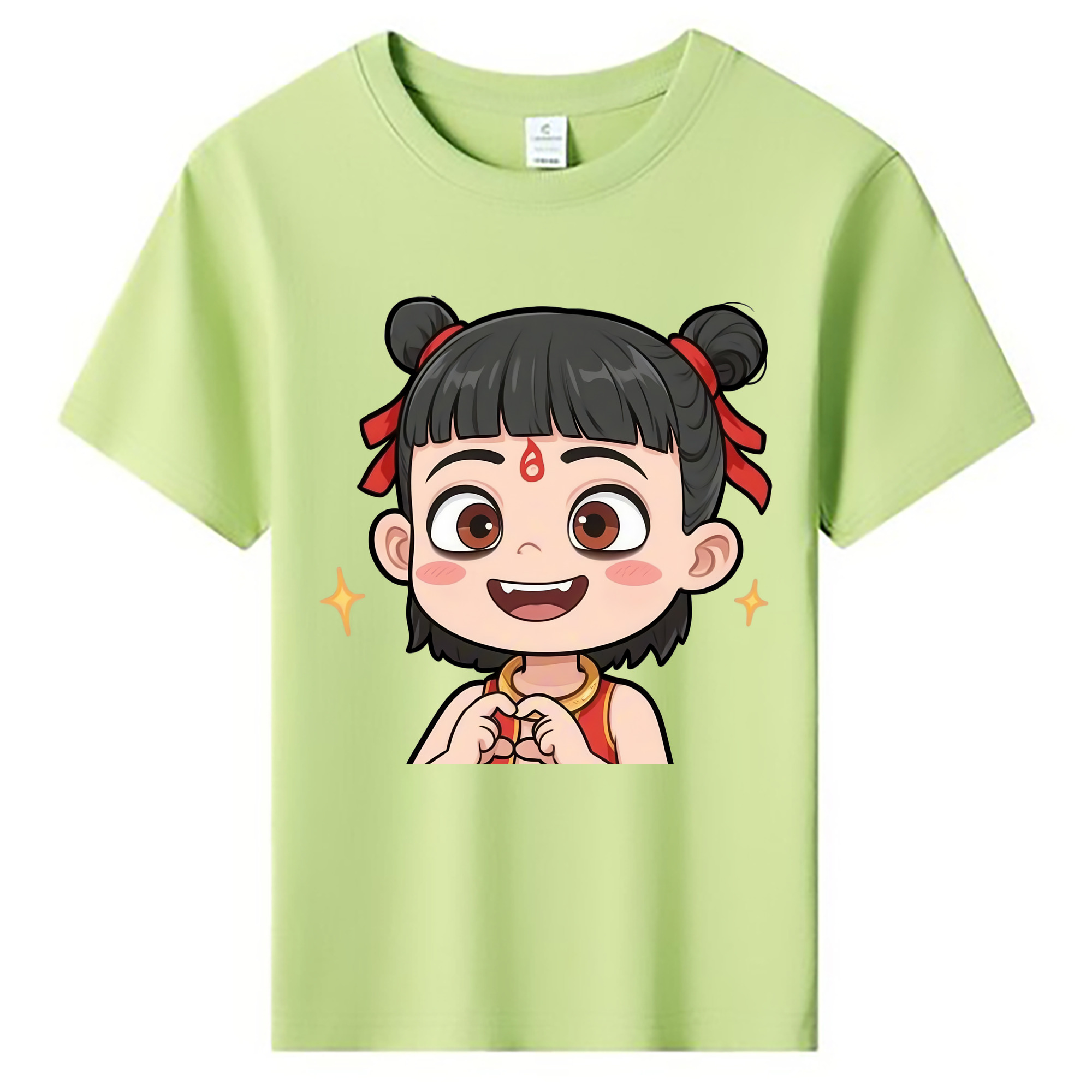 （画像用） Ne Zha 2 ナタ 魔童の大暴れ 綿100％キッズTシャツ（フロントプリント）